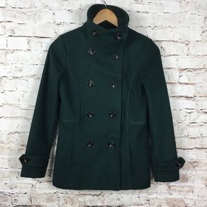 Dark green pea coat